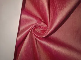 100% pure silk dupioni fabric dark pink x peach 44" wide with slubs MM109[2]