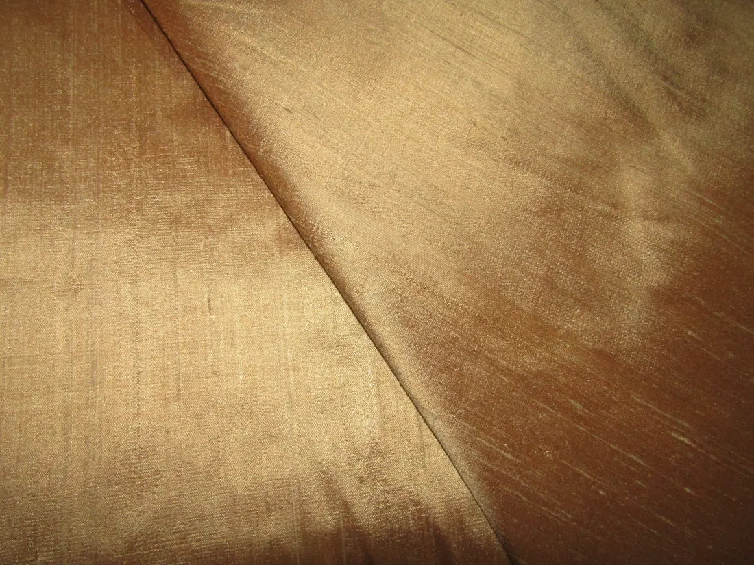 100% pure silk dupioni fabric mustard brown 108" wide with slubs