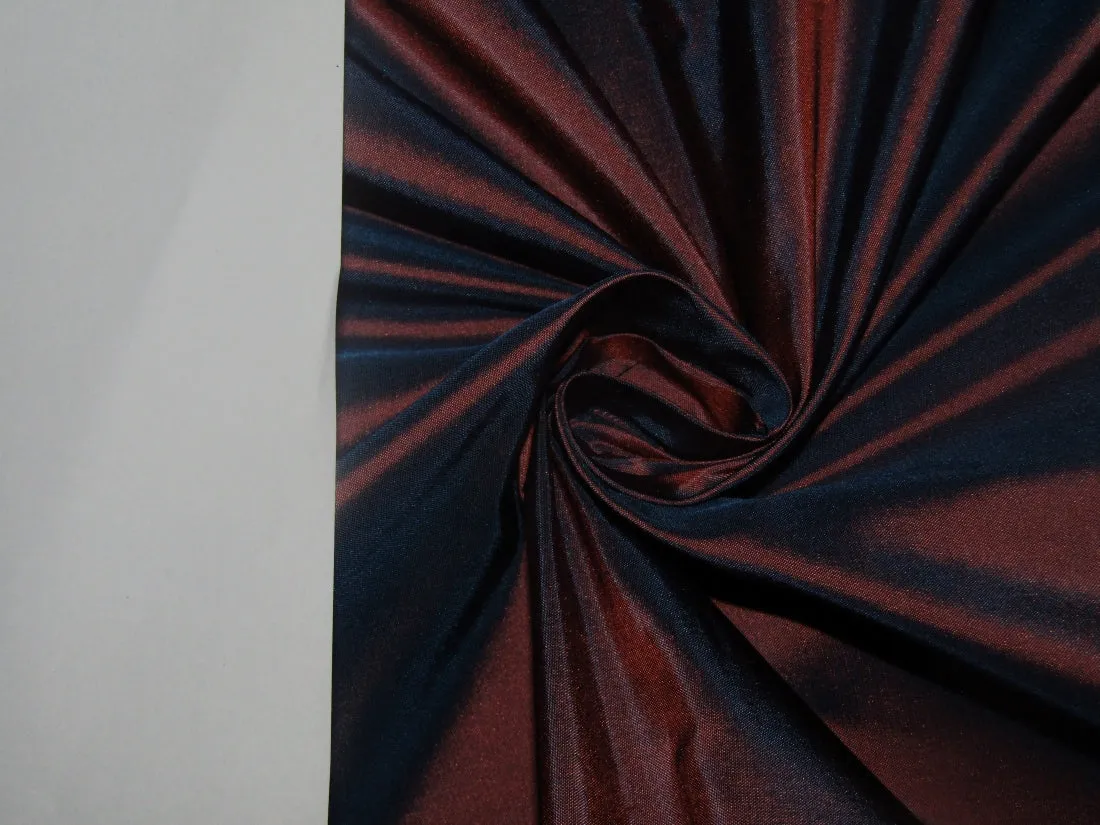 100% Pure SILK TAFFETA FABRIC Blue with Orange Shot color 54" wide TAF176[1]