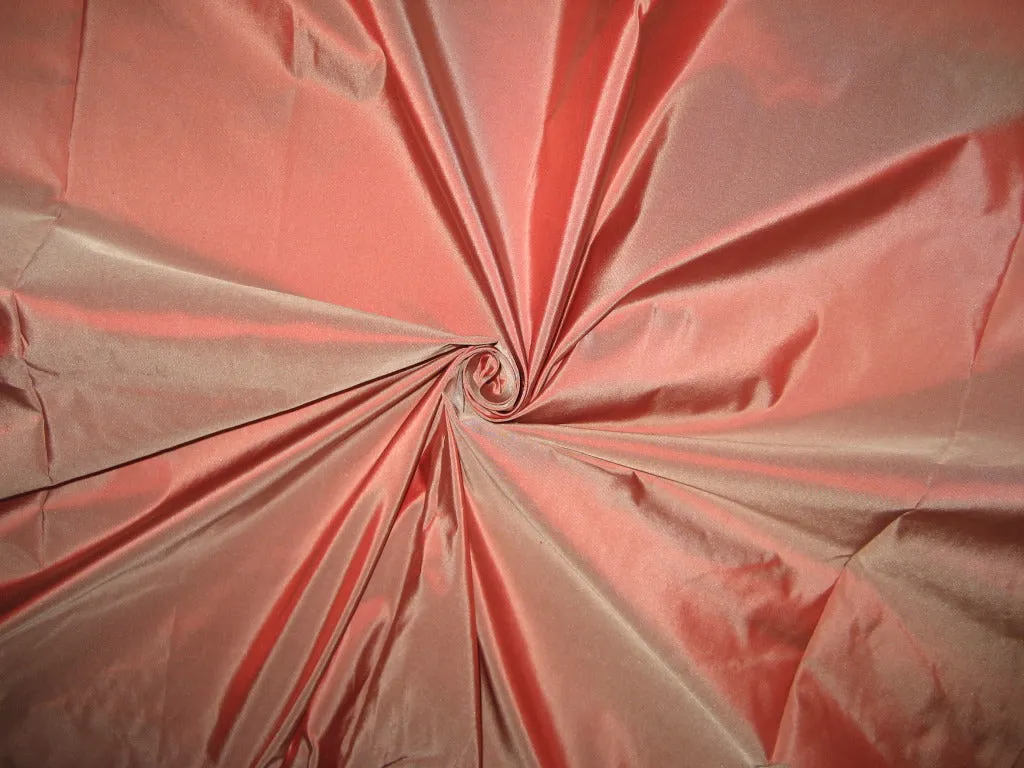 100% Pure SILK TAFFETA FABRIC Candy Red x Ivory colour continuous piece 60&quot; wide TAF#185[4]