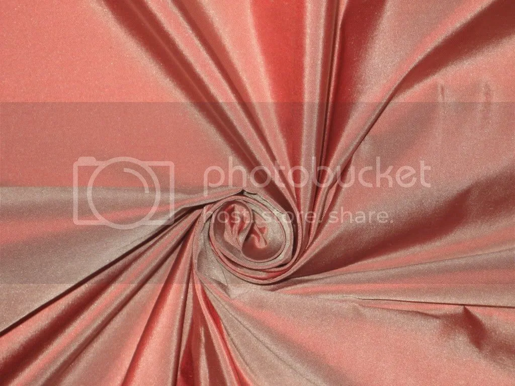 100% Pure SILK TAFFETA FABRIC Candy Red x Ivory colour continuous piece 60&quot; wide TAF#185[4]