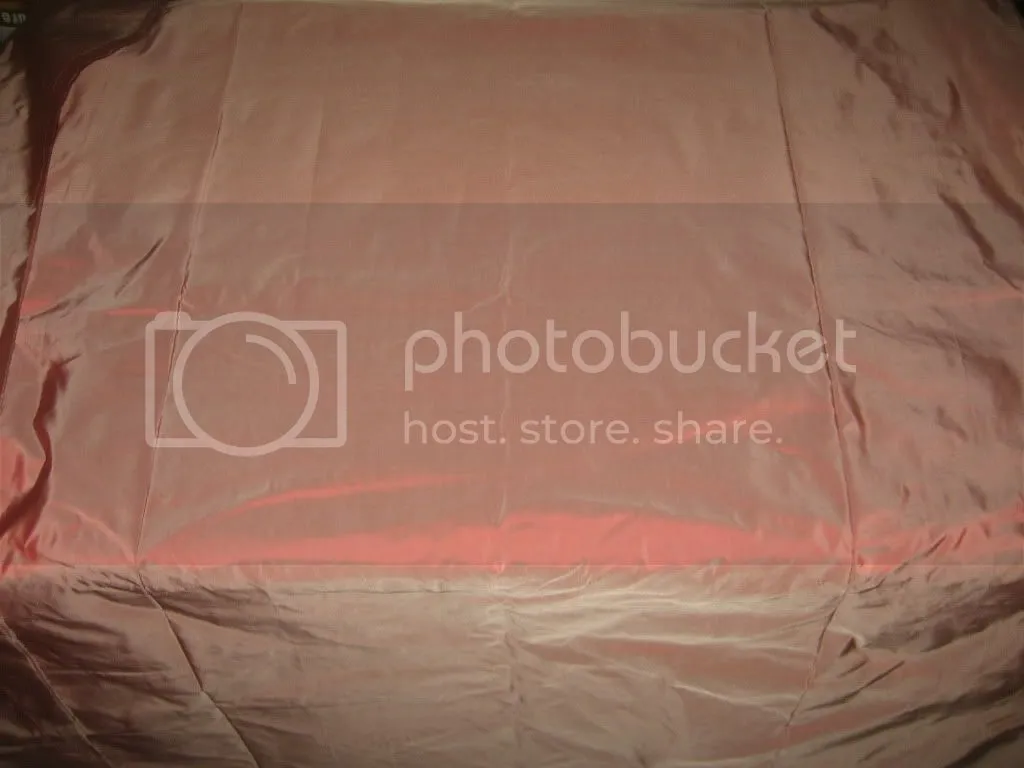 100% Pure SILK TAFFETA FABRIC Candy Red x Ivory colour continuous piece 60&quot; wide TAF#185[4]