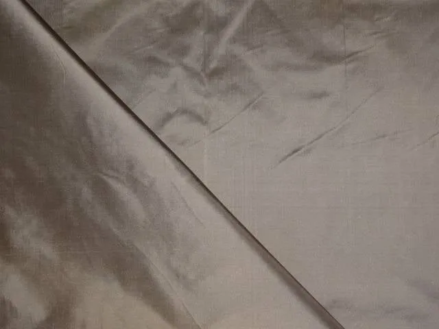 100% PURE SILK TAFFETA FABRIC DUSTY BROWN COLOR 54" WIDE TAF243