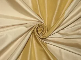 100% Pure Silk Taffeta Fabric Gold & Golden Cream stripes color 54" wide TAF#S96