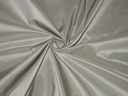 100% Pure SILK TAFFETA FABRIC Light Silver 54&quot;wide