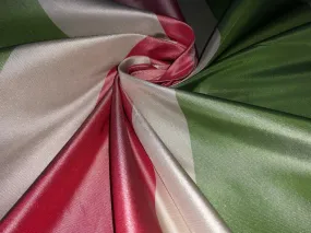 100% Pure Silk Taffeta Fabric SALMON PINK,CREAM AND stripe TAFS139[4] 54&quot; wide