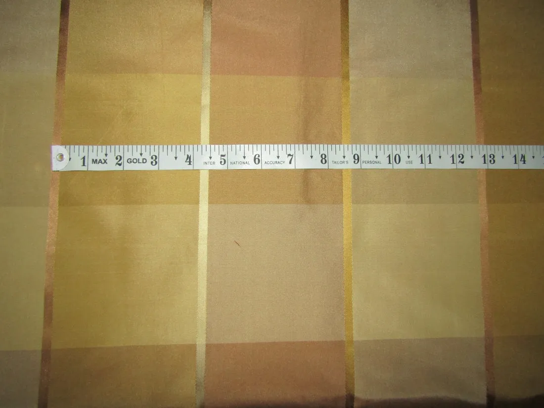 100% PURE SILK TAFFETA FABRIC with satin stripes Warm Light COLORS PLAIDS 54" wide TAFCS6[2]