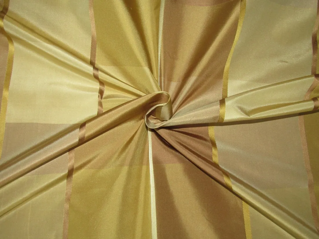 100% PURE SILK TAFFETA FABRIC with satin stripes Warm Light COLORS PLAIDS 54" wide TAFCS6[2]