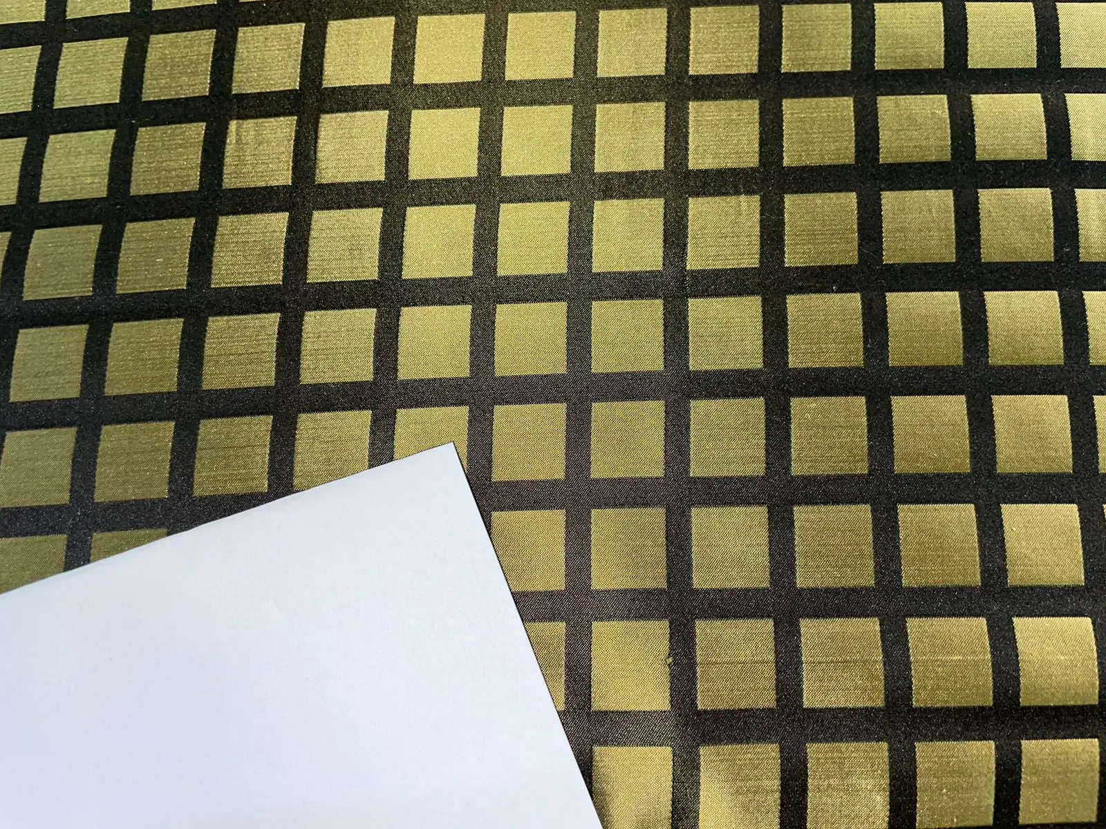 100% silk tafetta plaids gold and black color TAFC53[7] 54&quot; wide