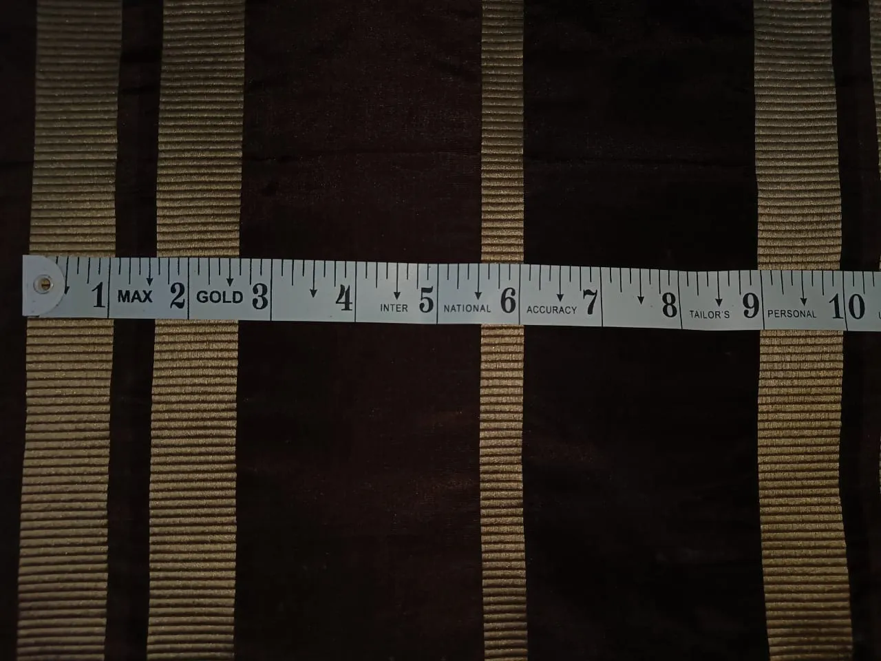 100% Silk Taffeta Brown Color  with satin stripes 54" wide TAFS127[4]