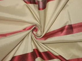 100% Silk Taffeta Fabric Champagne with satin stripes 54&quot; TAF#S91