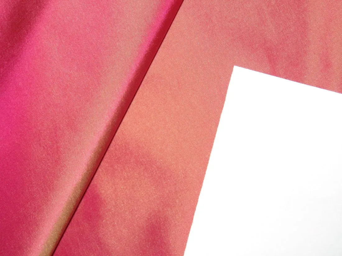 100% SILK TAFFETA fabric Fandango pink x mustard color 54" wide TAF251