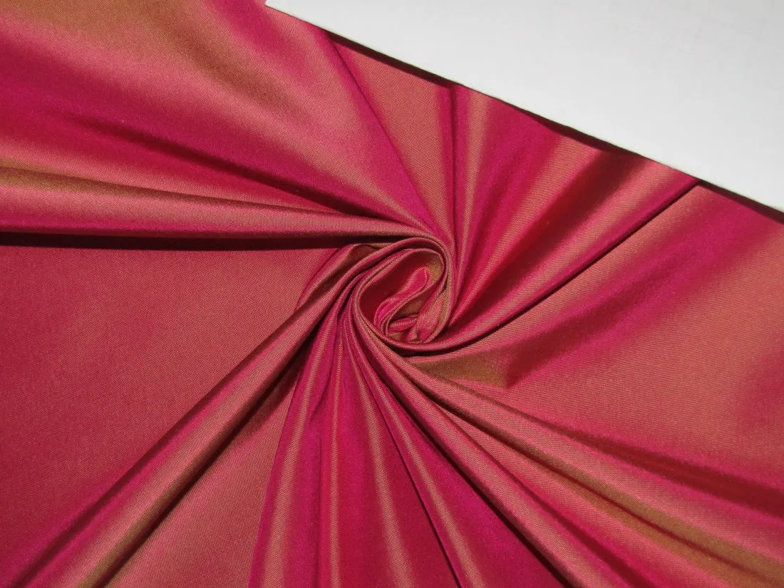 100% SILK TAFFETA fabric Fandango pink x mustard color 54" wide TAF251