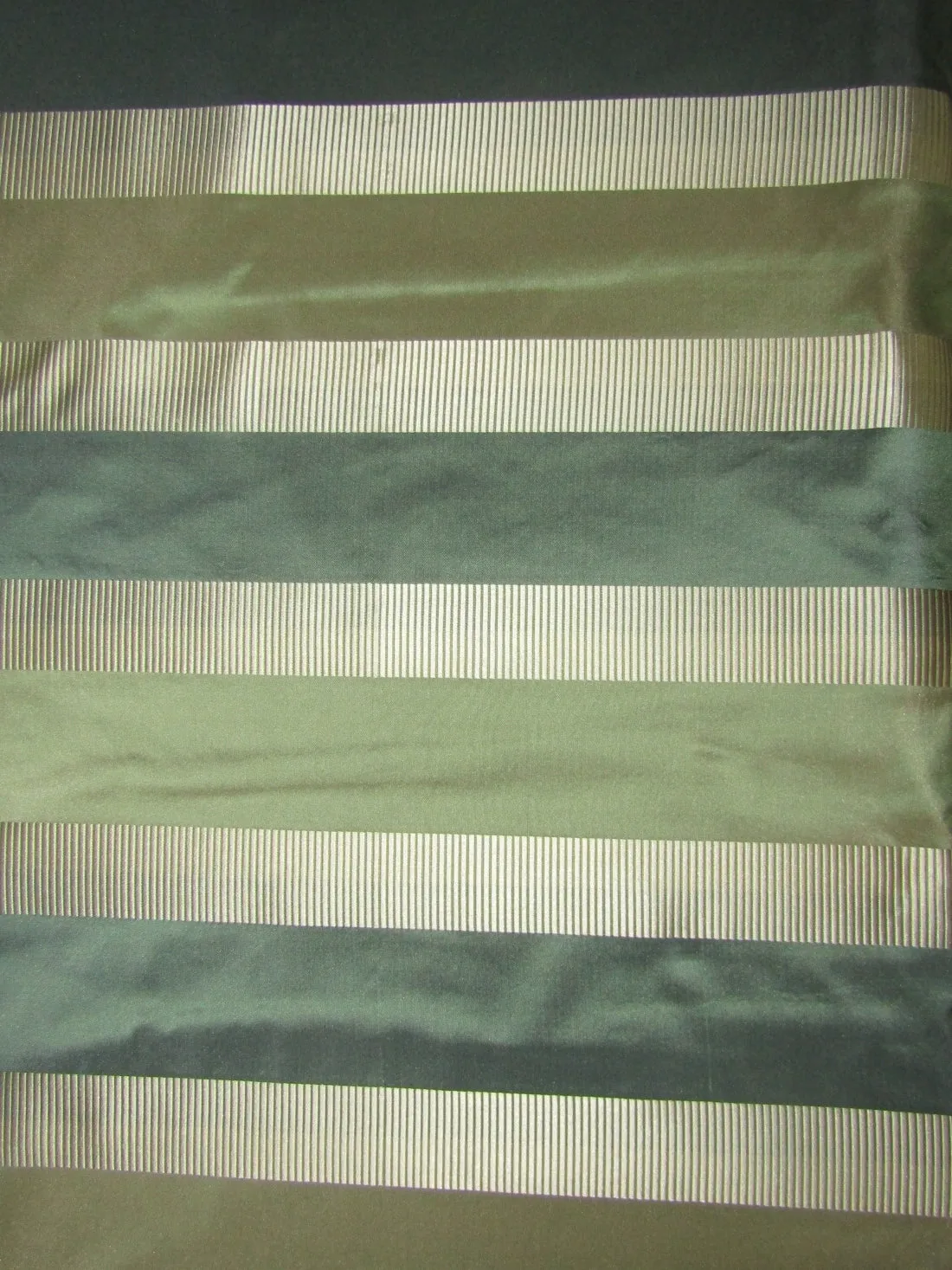 100% Silk Taffeta Fabric Gold &amp; Teal colour with satin stripes 54" wide TAF#SJ12