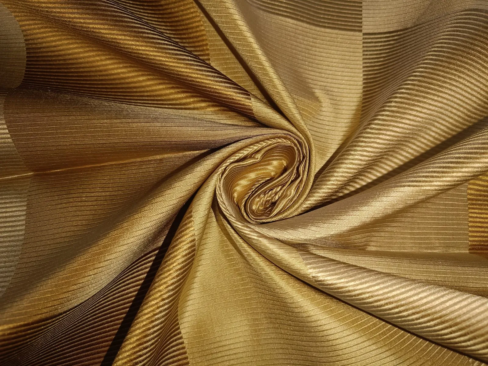 100% SILK TAFFETA FABRIC GOLD jacquard Plaids TAFC54[2]