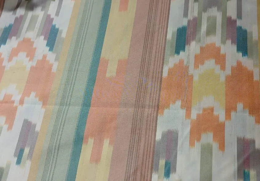 100% silk taffeta fabric IVORY,PEACH,SALMON,TEAL AND GREY PLAIDS 54&quot; wide CHOICE OF BUYING 3.80 YARDS OR 4 YARDS