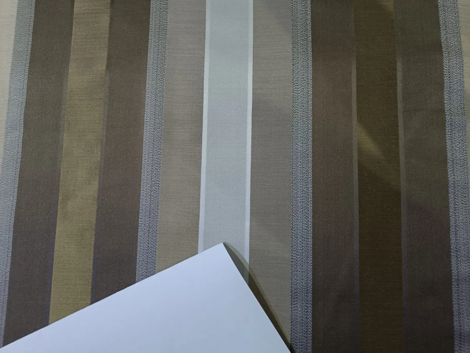 100% Silk Taffeta Fabric Shades of Brown,Gold & Grey colour with Satin Stripes 54" wide