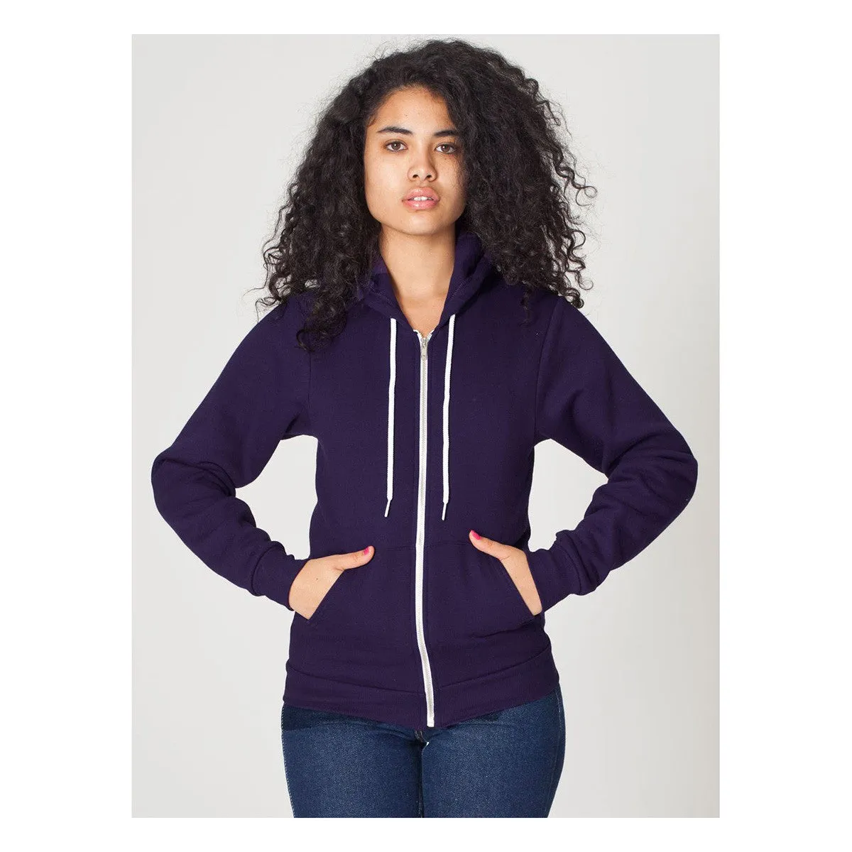 American Apparel Unisex Imperial Purple Flex Fleece Zip Hoodie