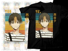 Anime Yuu Nishitani Striped Graphic Png Digital Download