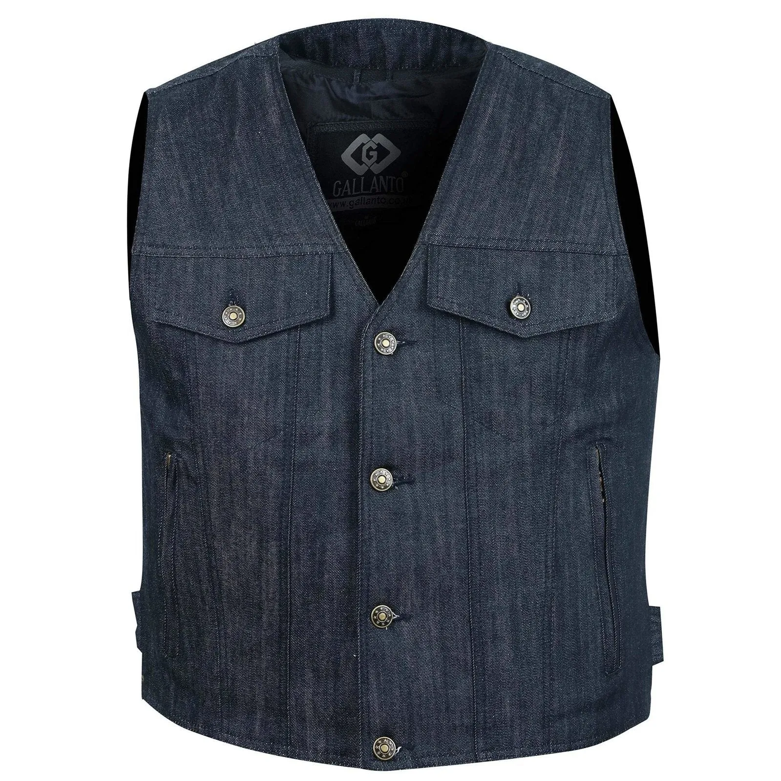 Black Denim Jeans Vest Gilet Biker Casual Lightweight