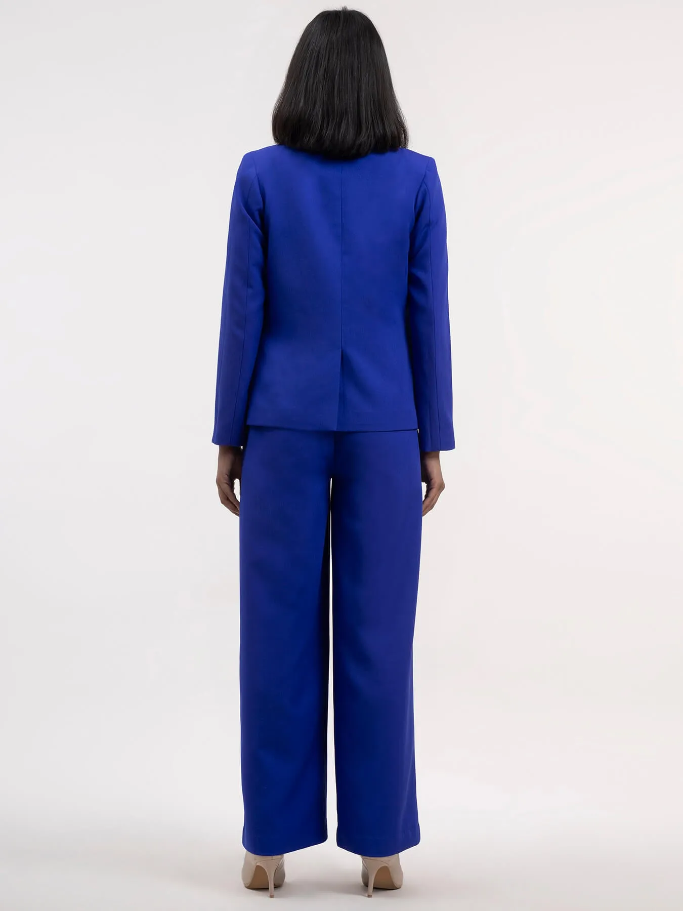 Blazer And Wide Legged Trousers Co-ord - Royal Blue