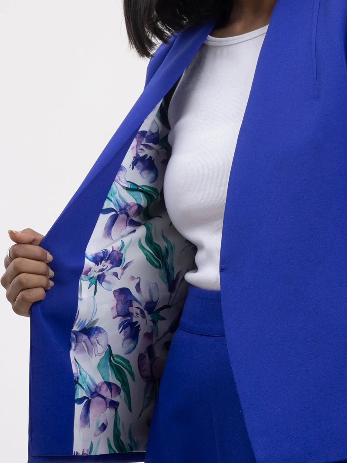 Blazer And Wide Legged Trousers Co-ord - Royal Blue