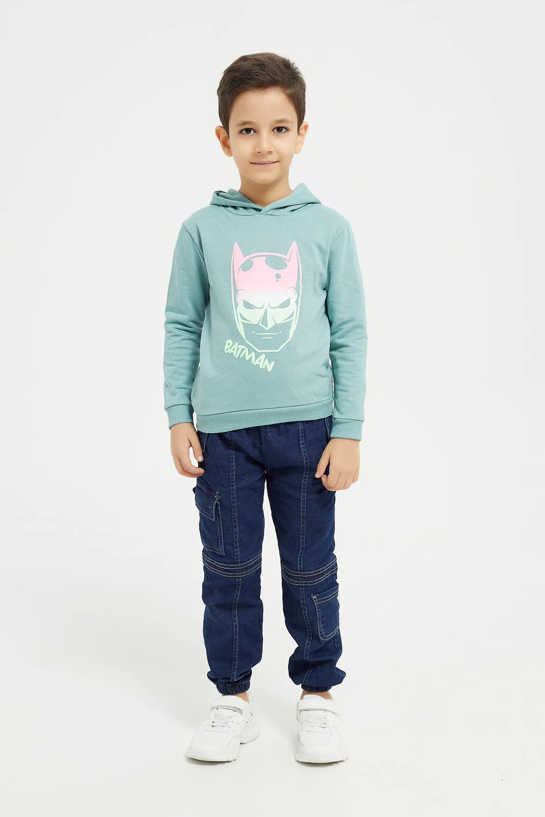 Boys Blue Batman Hooded Sweatshirt