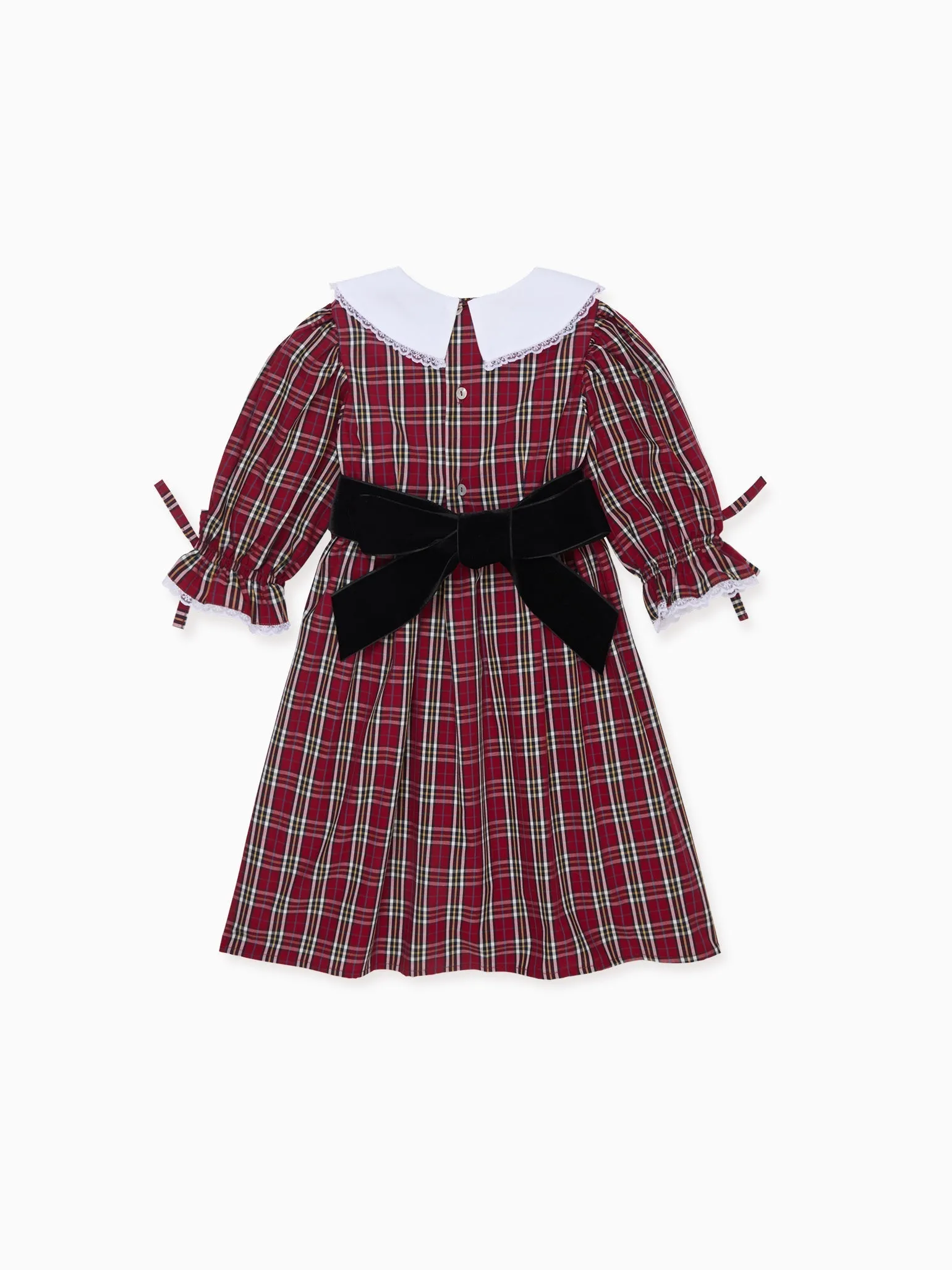 Burgundy Tartan Lizette Girl Dress