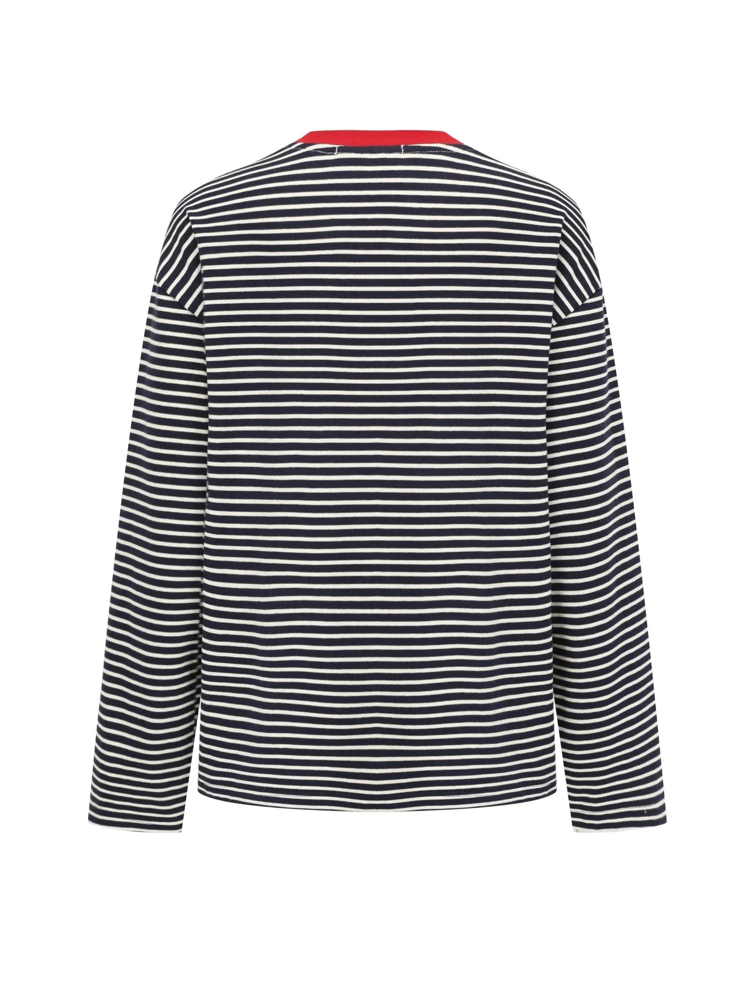 Contrast Color Striped Long Sleeves in Red