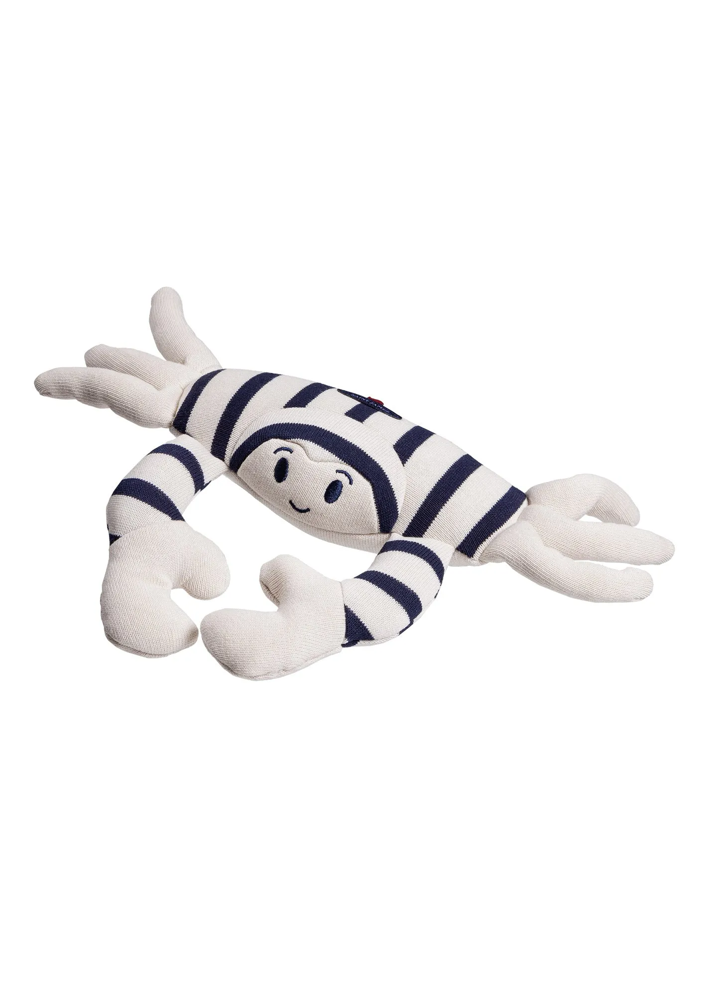 Crab soft toy - in striped jersey (ECRU/MARINE)