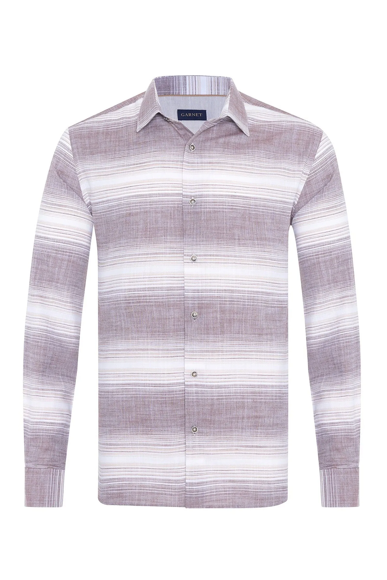 Cross Striped Linen Blend Shirt