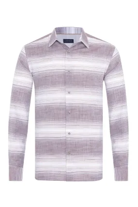 Cross Striped Linen Blend Shirt