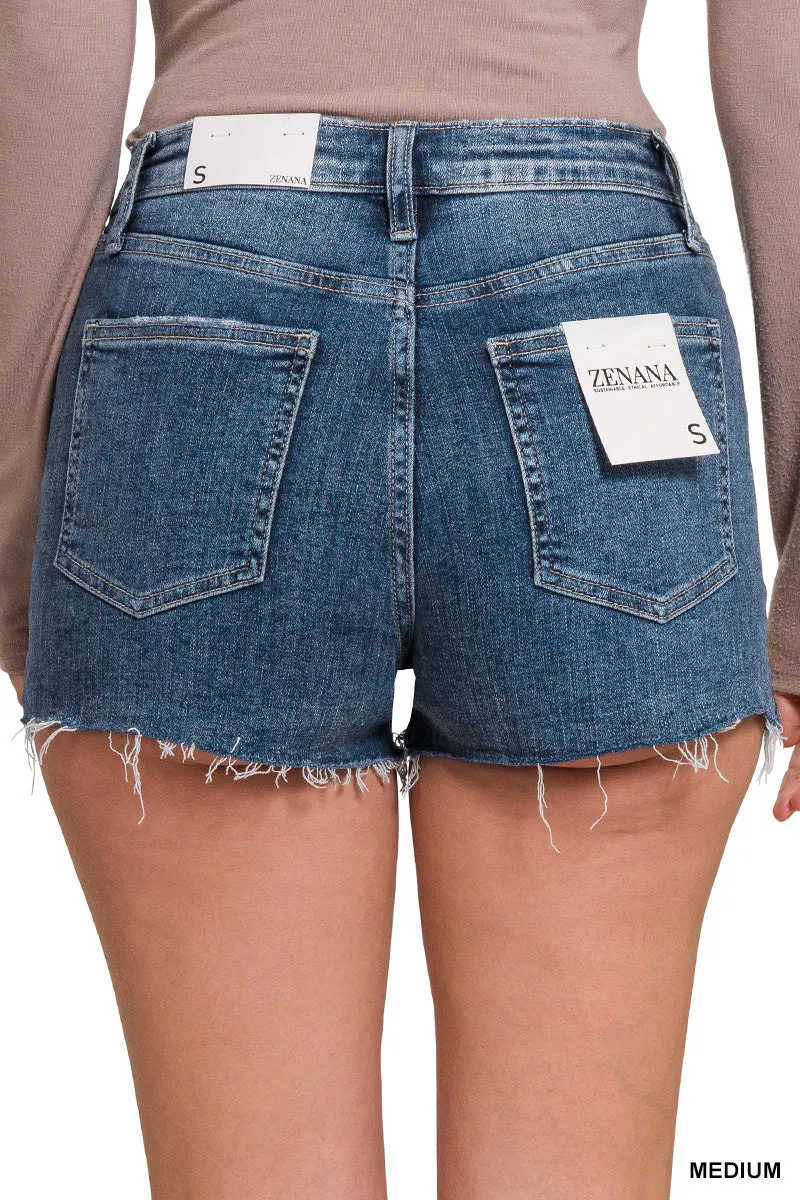 Distressed Raw Hem Shorts