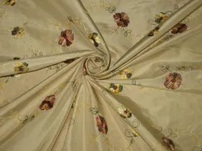 English champagne silk taffeta computerised embroidered