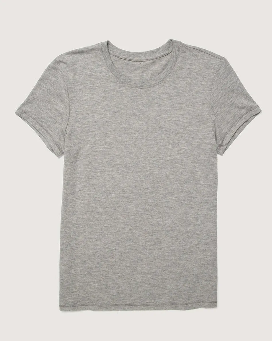 Fitted Crew Neck T-Shirt (Heather Grey)