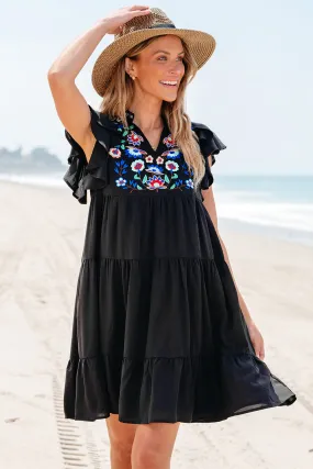 Floral Tiered Ruffled Mini Dress