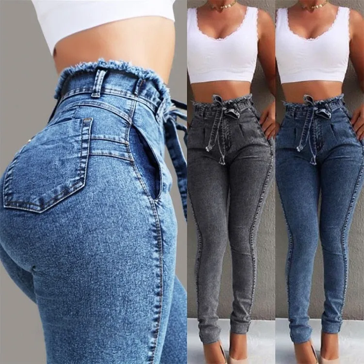 High Waisted Fitted Skinny Jeans