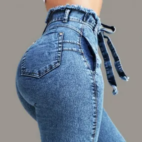 High Waisted Fitted Skinny Jeans