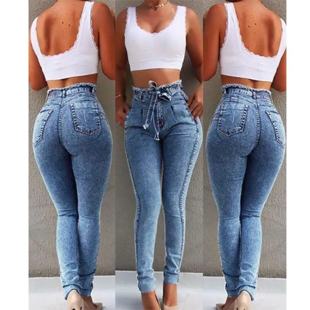 High Waisted Fitted Skinny Jeans