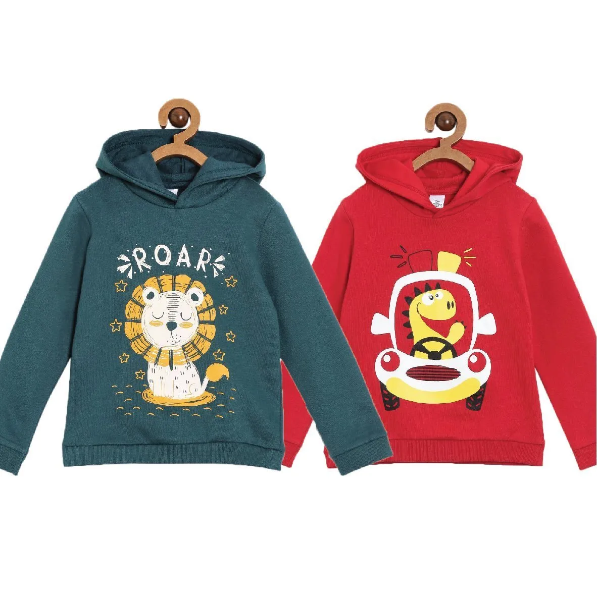 Hooded Sweatshirt Combo of 2-My Little Lion-Dino Trip