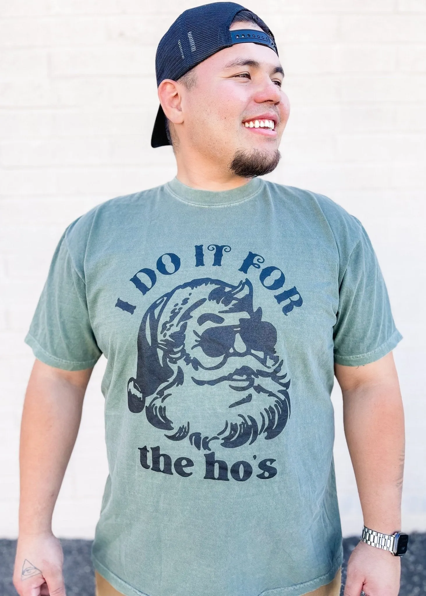 I Do It For The  Ho's Humor Men's Graphic Tee, Forrest Green