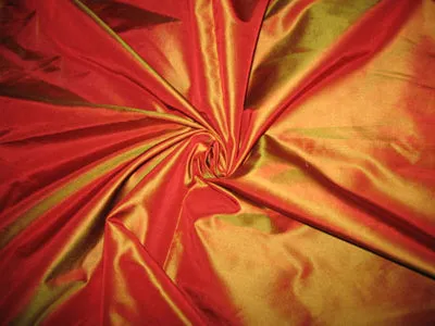 Iridescent orange / gold silk taffeta 54&quot; wide