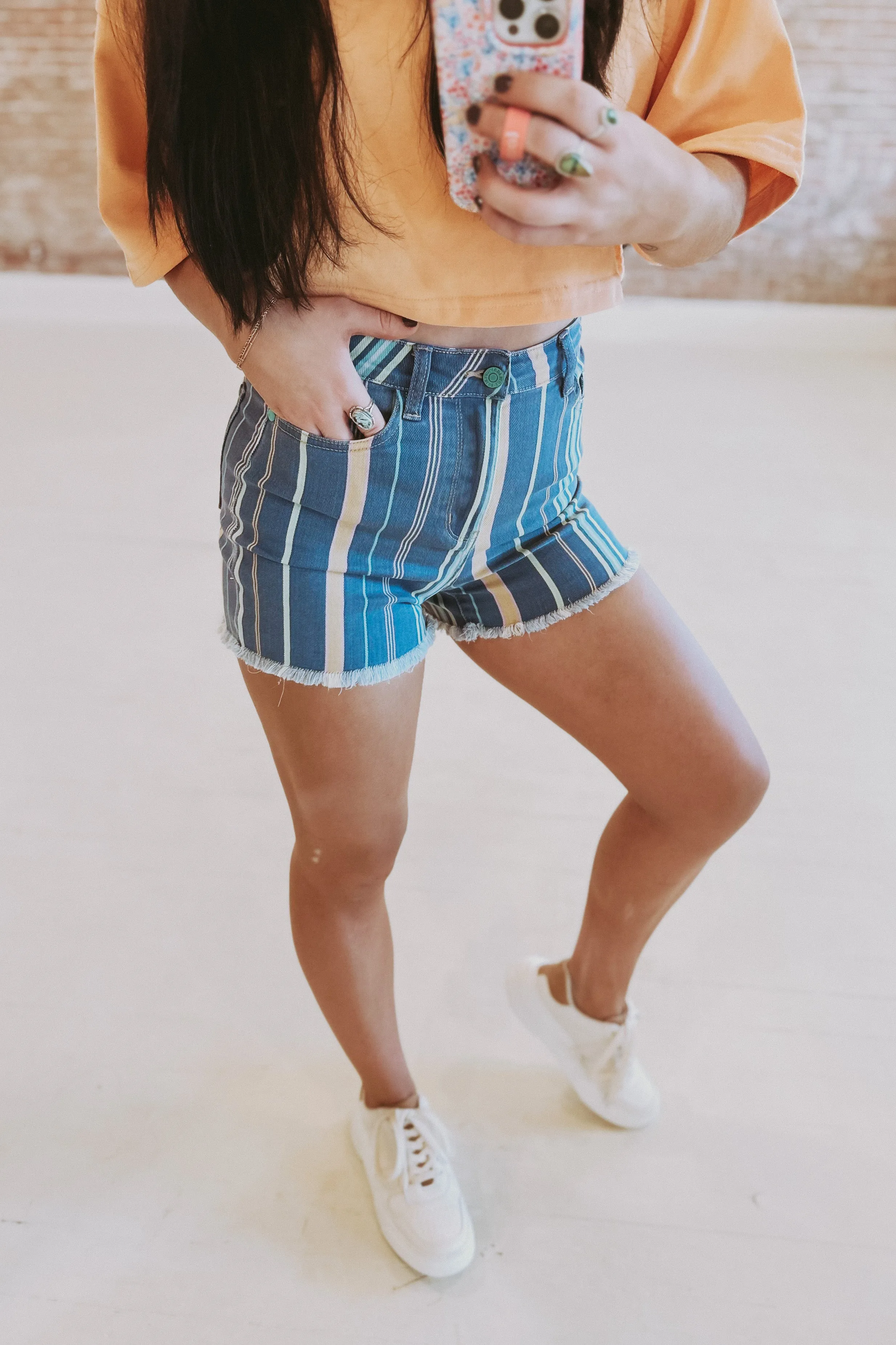 Judy Blue Retro Vibes Denim Cutoffs