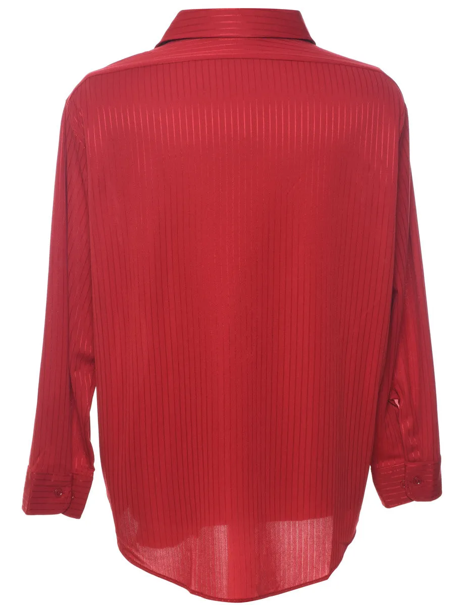 Long Sleeved Red Striped Shirt - XL