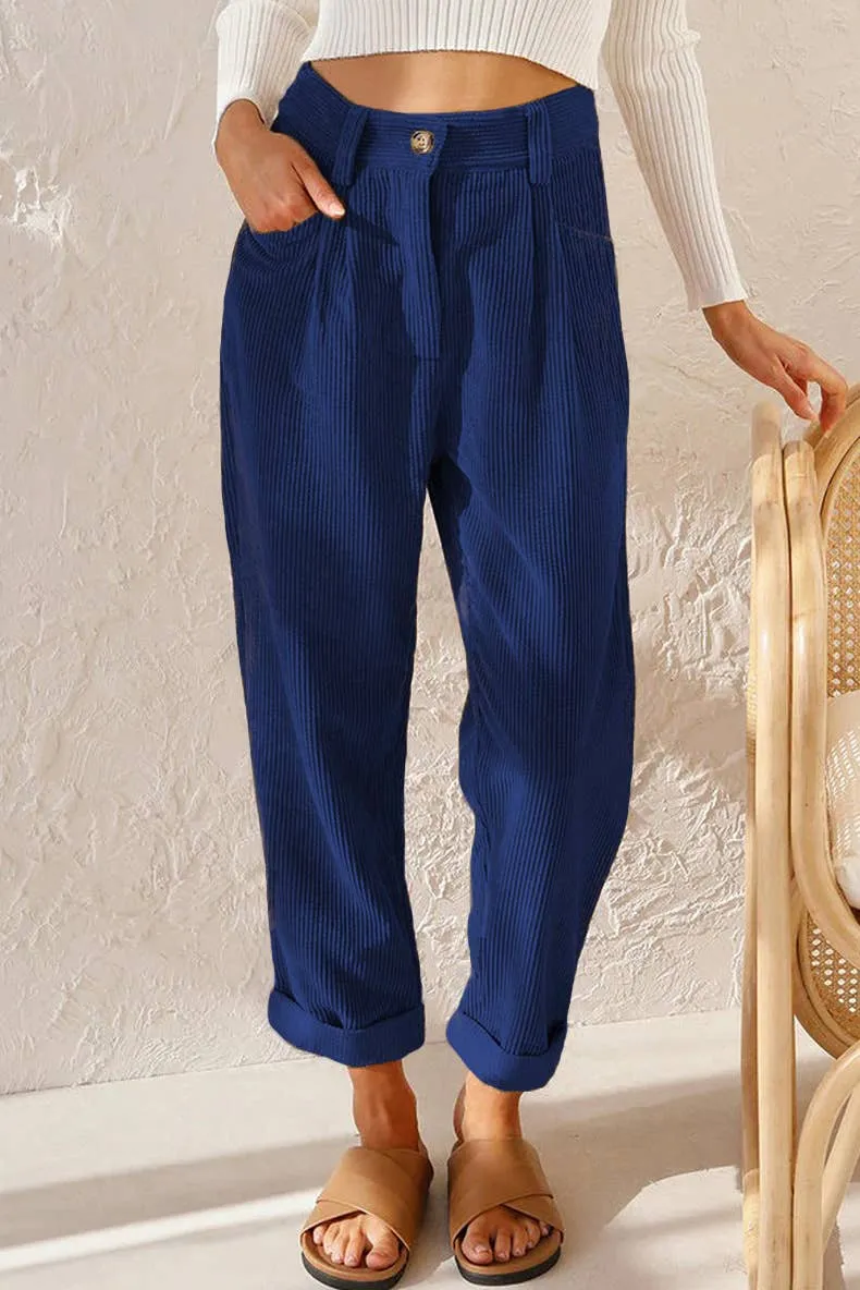 Loose Corduroy Wide Leg Pant