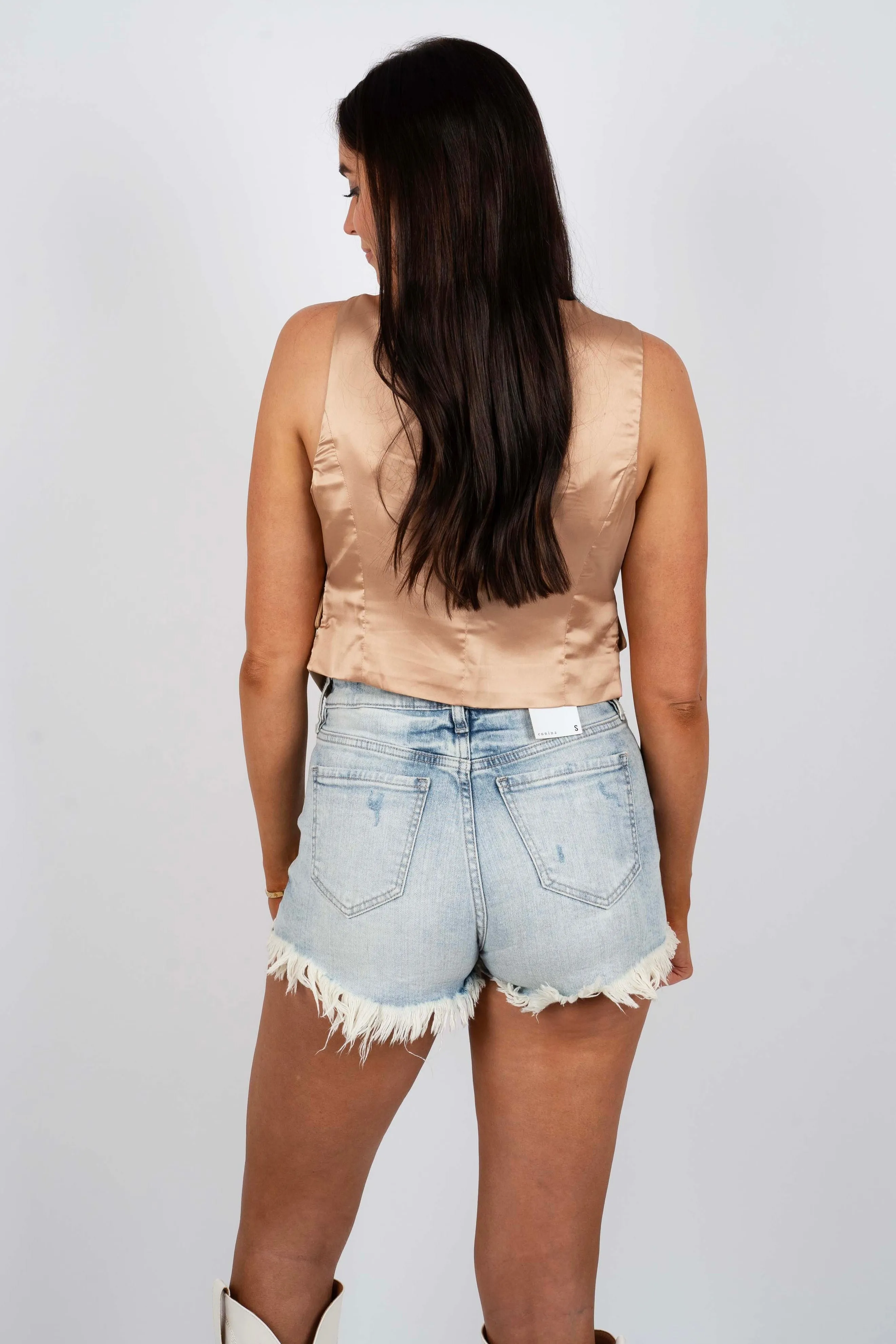 Lulu High Rise Cut Off Shorts (Subzero)