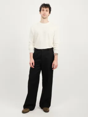 Maitre D Black Wool Sailor Trouser