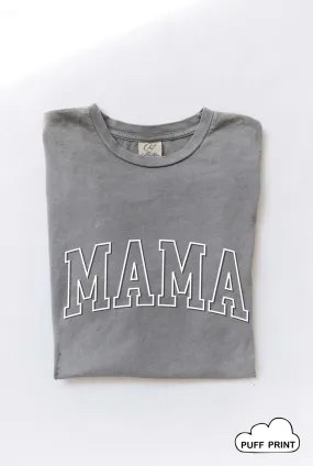 Mama Puff Print Mineral Wash Graphic Tee in Storm