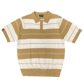 Mens 50's Charlie Brown Striped Shirts Short Sleeve Polo