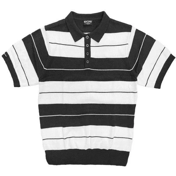 Mens 50's Charlie Brown Striped Shirts Short Sleeve Polo